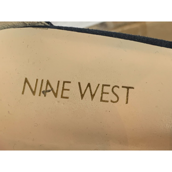 Nine West Womens Pure Love Ankle Strap Sandals Blue Buckle Block Heels 8 M - Picture 11 of 12